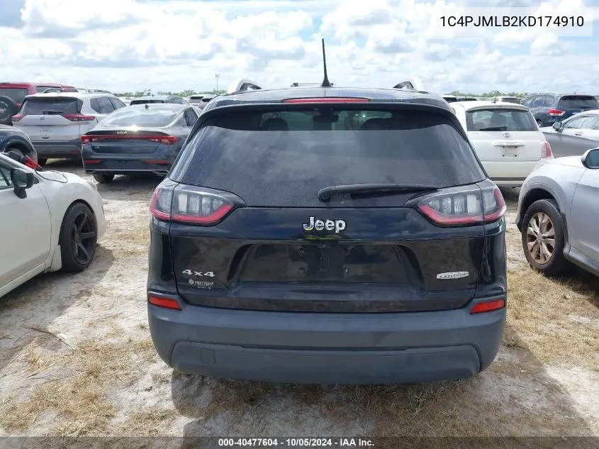 2019 Jeep Cherokee Latitude Plus VIN: 1C4PJMLB2KD174910 Lot: 40477604