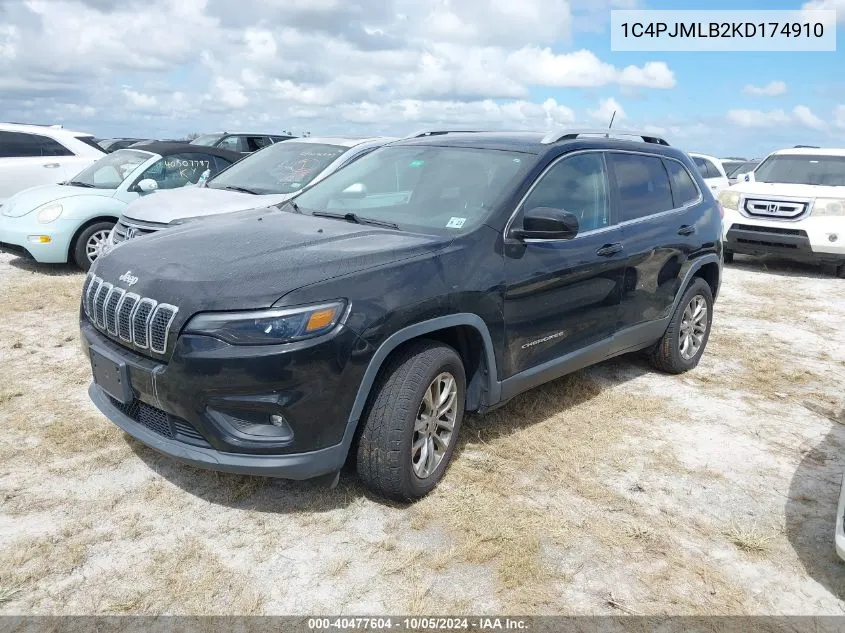 2019 Jeep Cherokee Latitude Plus VIN: 1C4PJMLB2KD174910 Lot: 40477604