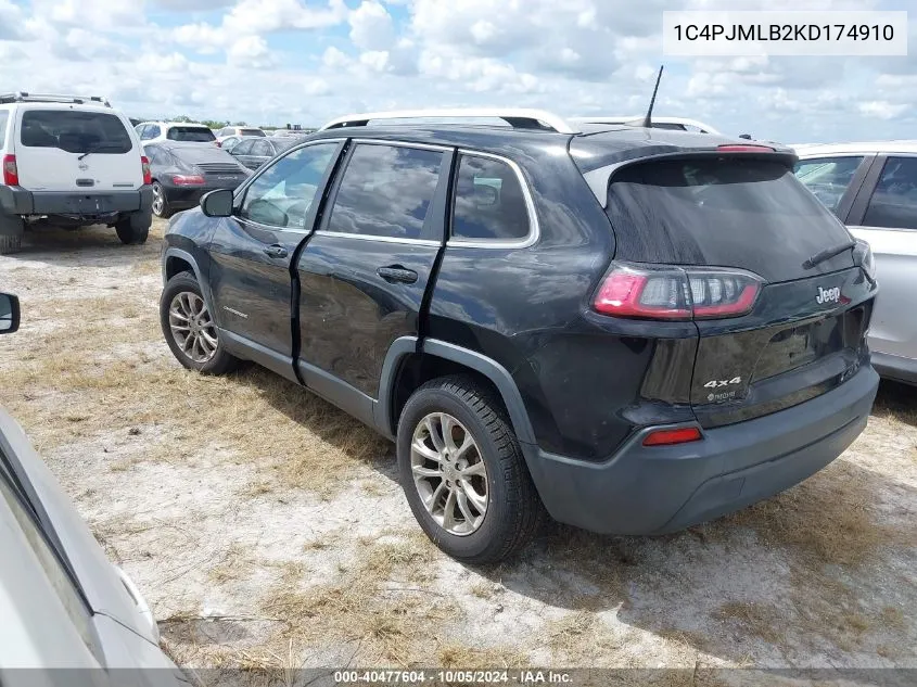 2019 Jeep Cherokee Latitude Plus VIN: 1C4PJMLB2KD174910 Lot: 40477604