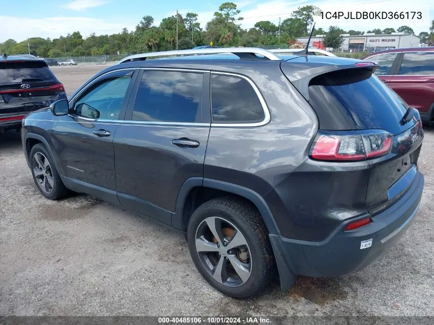 1C4PJLDB0KD366173 2019 Jeep Cherokee Limited Fwd