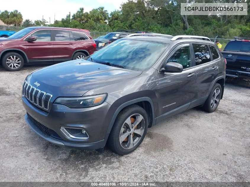 1C4PJLDB0KD366173 2019 Jeep Cherokee Limited Fwd