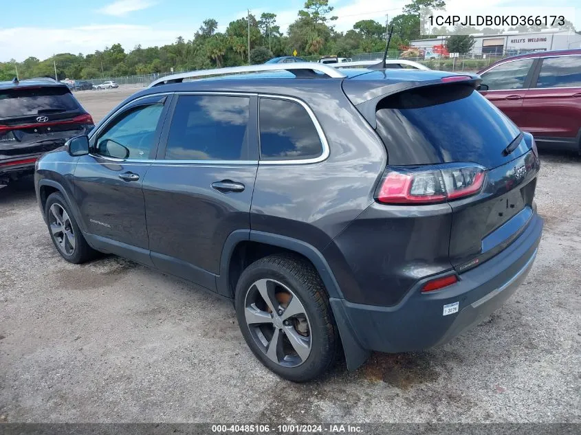 1C4PJLDB0KD366173 2019 Jeep Cherokee Limited Fwd