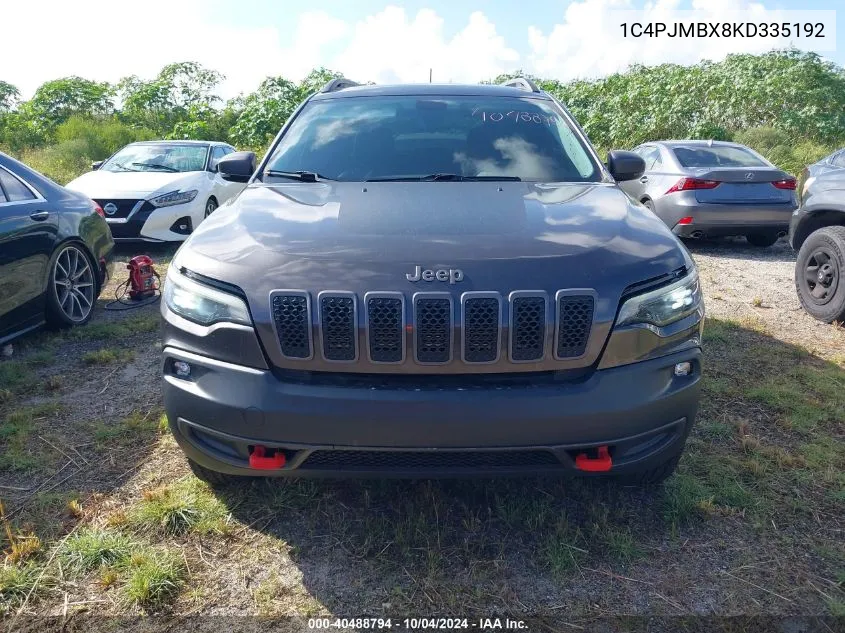 2019 Jeep Cherokee Trailhawk 4X4 VIN: 1C4PJMBX8KD335192 Lot: 40488794