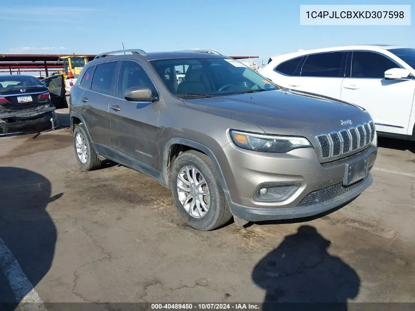 2019 Jeep Cherokee Latitude Fwd VIN: 1C4PJLCBXKD307598 Lot: 40489450