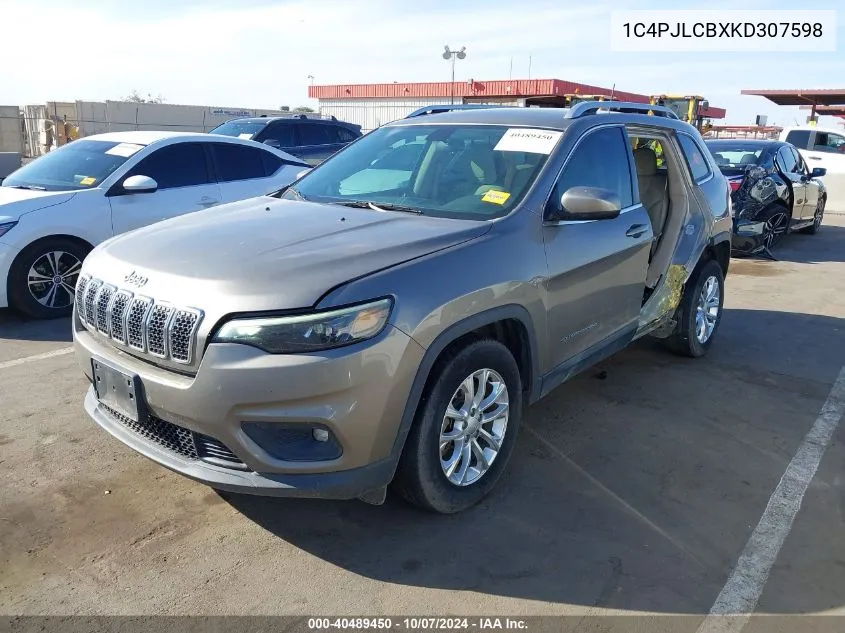 2019 Jeep Cherokee Latitude Fwd VIN: 1C4PJLCBXKD307598 Lot: 40489450