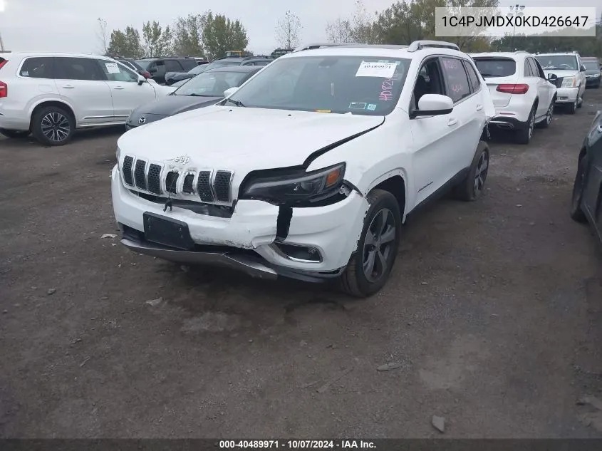 2019 Jeep Cherokee Limited VIN: 1C4PJMDX0KD426647 Lot: 40489971