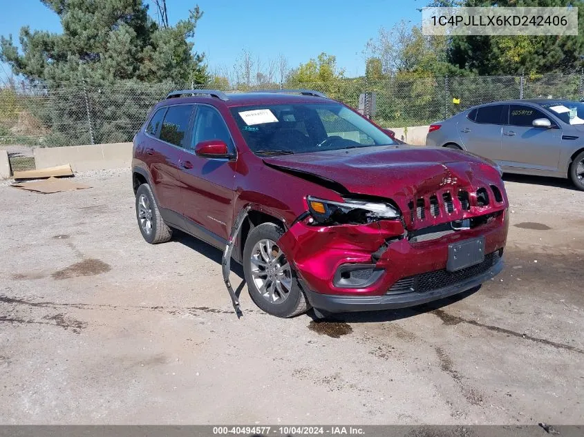 2019 Jeep Cherokee Latitude Plus Fwd VIN: 1C4PJLLX6KD242406 Lot: 40494577