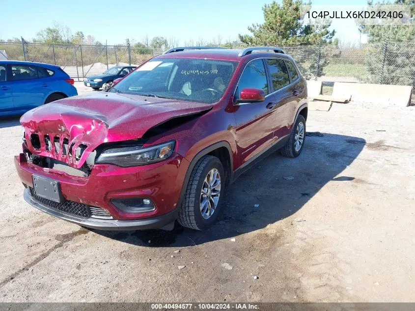 2019 Jeep Cherokee Latitude Plus Fwd VIN: 1C4PJLLX6KD242406 Lot: 40494577