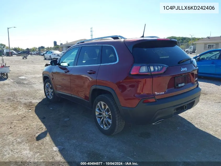 2019 Jeep Cherokee Latitude Plus Fwd VIN: 1C4PJLLX6KD242406 Lot: 40494577