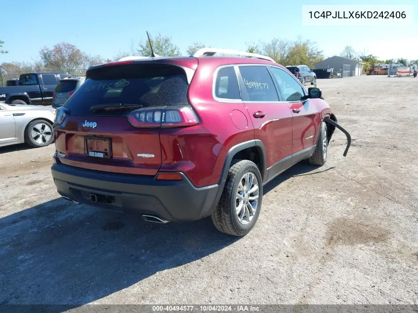 2019 Jeep Cherokee Latitude Plus Fwd VIN: 1C4PJLLX6KD242406 Lot: 40494577