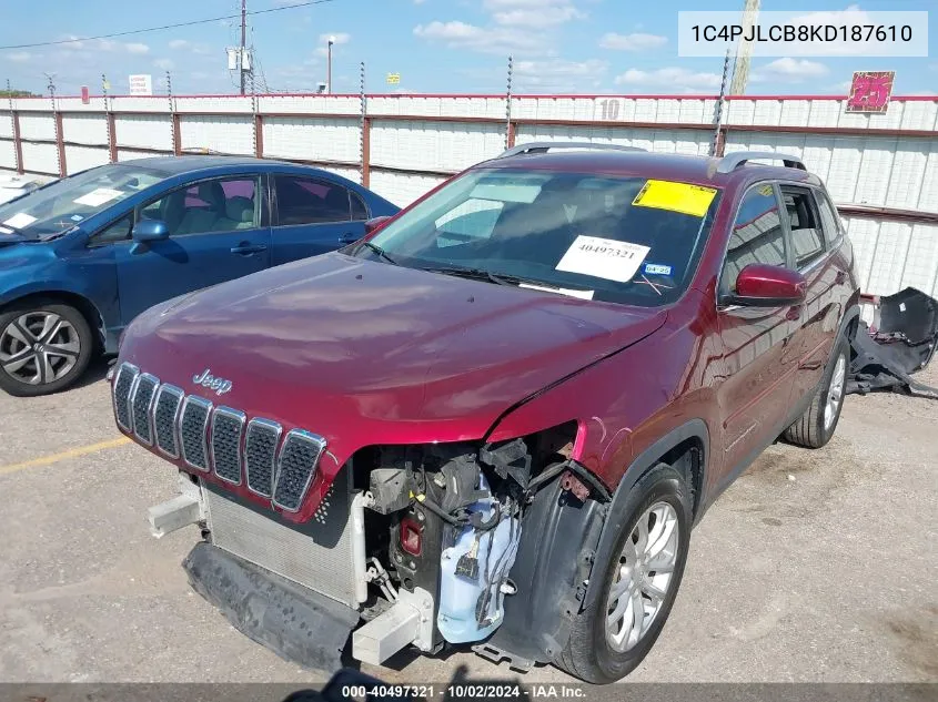 2019 Jeep Cherokee Latitude Fwd VIN: 1C4PJLCB8KD187610 Lot: 40497321