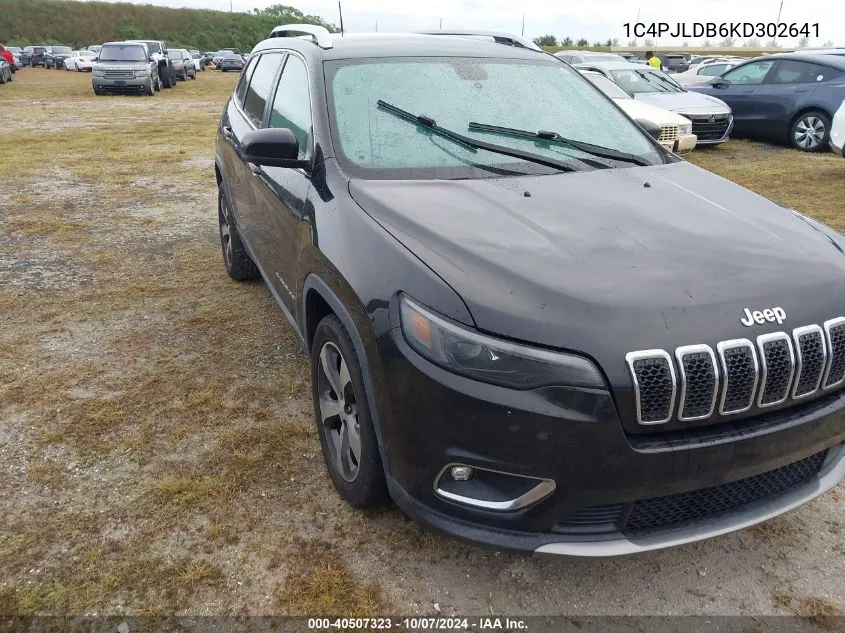 2019 Jeep Cherokee Limited Fwd VIN: 1C4PJLDB6KD302641 Lot: 40507323