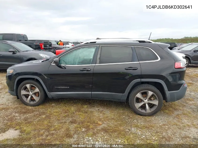 2019 Jeep Cherokee Limited Fwd VIN: 1C4PJLDB6KD302641 Lot: 40507323