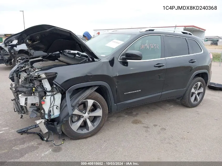 1C4PJMDX8KD240368 2019 Jeep Cherokee Limited 4X4