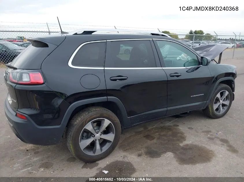 2019 Jeep Cherokee Limited 4X4 VIN: 1C4PJMDX8KD240368 Lot: 40515652