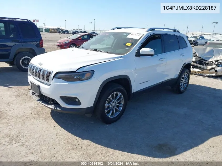 2019 Jeep Cherokee Latitude Plus 4X4 VIN: 1C4PJMLX8KD228187 Lot: 40516302