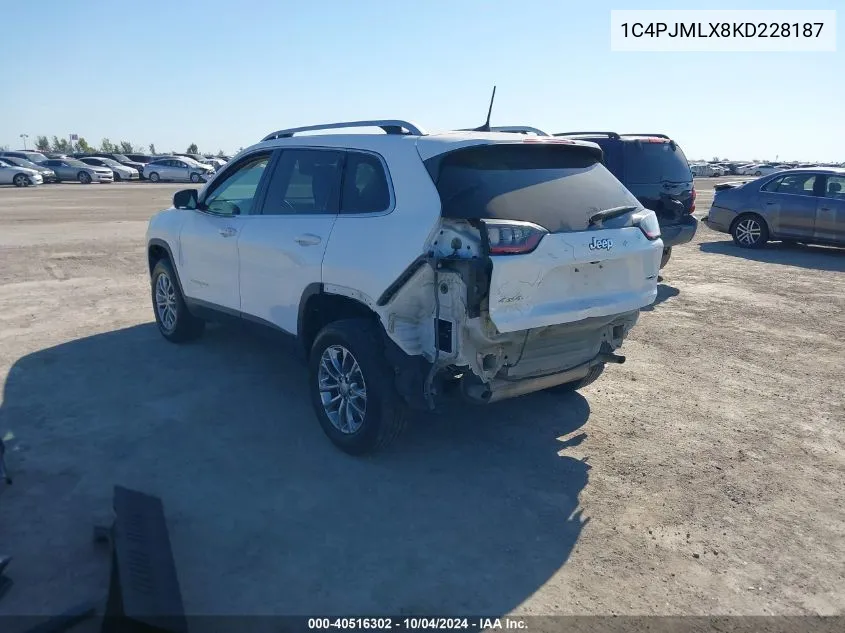 2019 Jeep Cherokee Latitude Plus 4X4 VIN: 1C4PJMLX8KD228187 Lot: 40516302