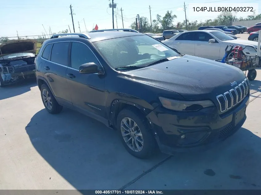 2019 Jeep Cherokee Latitude Plus VIN: 1C4PJLLB0KD403272 Lot: 40517701