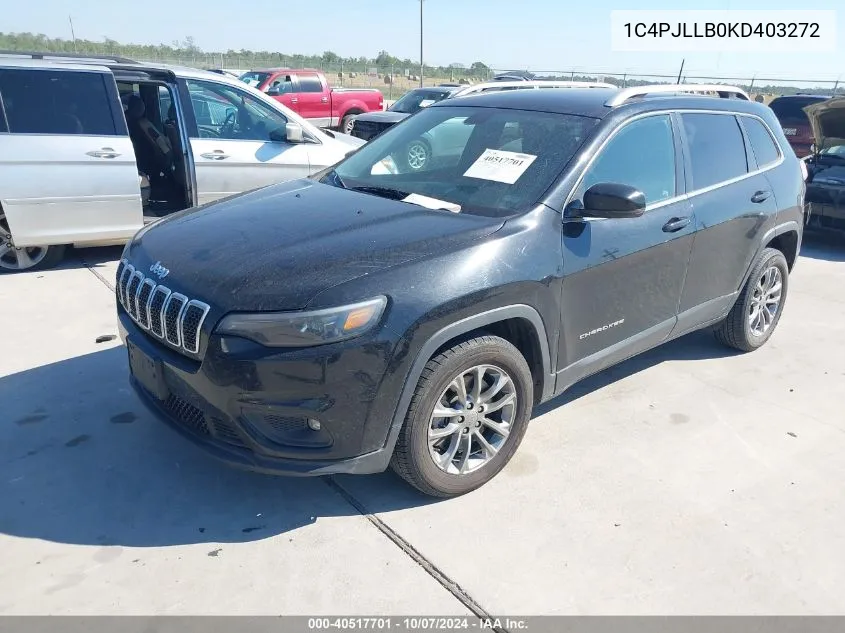 2019 Jeep Cherokee Latitude Plus VIN: 1C4PJLLB0KD403272 Lot: 40517701