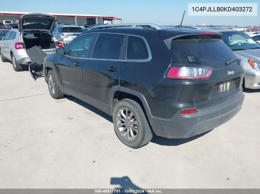 2019 Jeep Cherokee Latitude Plus VIN: 1C4PJLLB0KD403272 Lot: 40517701