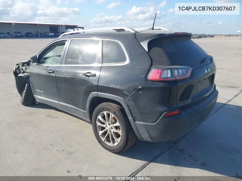 2019 Jeep Cherokee Latitude Fwd VIN: 1C4PJLCB7KD307607 Lot: 40533376