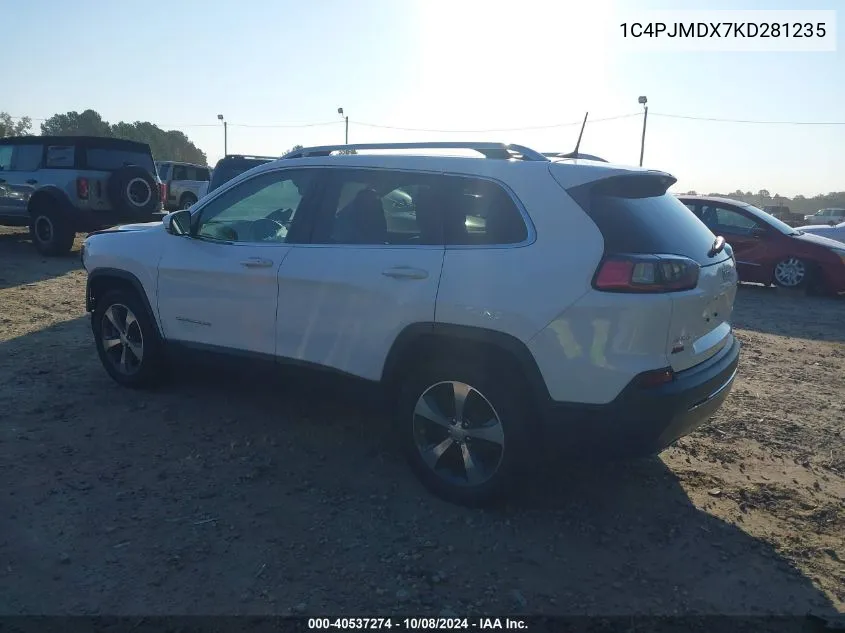 1C4PJMDX7KD281235 2019 Jeep Cherokee Limited