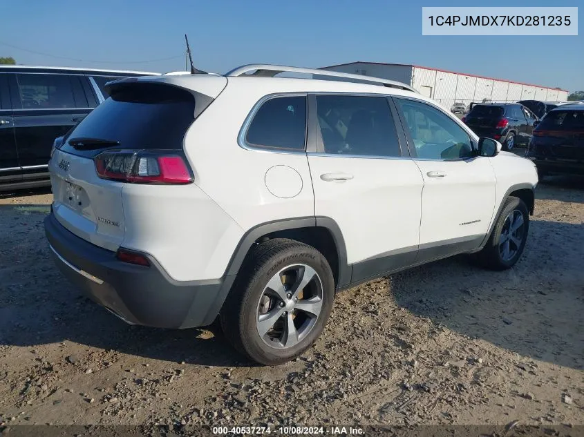 1C4PJMDX7KD281235 2019 Jeep Cherokee Limited