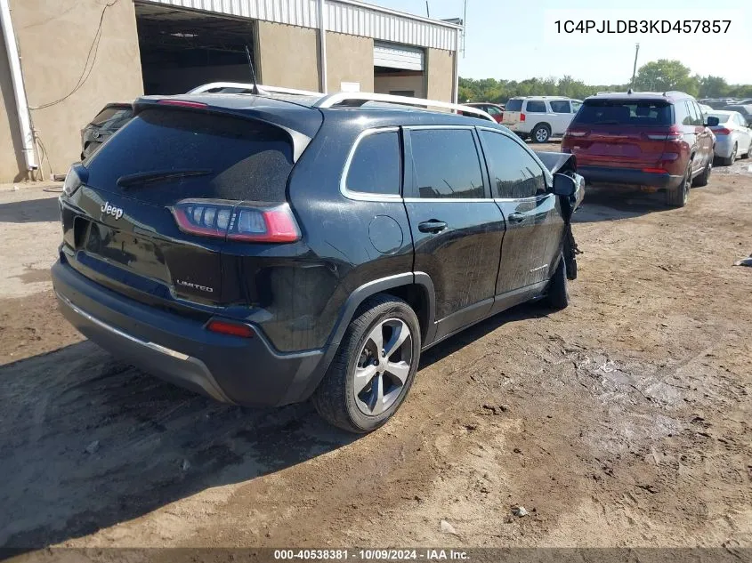 2019 Jeep Cherokee Limited Fwd VIN: 1C4PJLDB3KD457857 Lot: 40538381