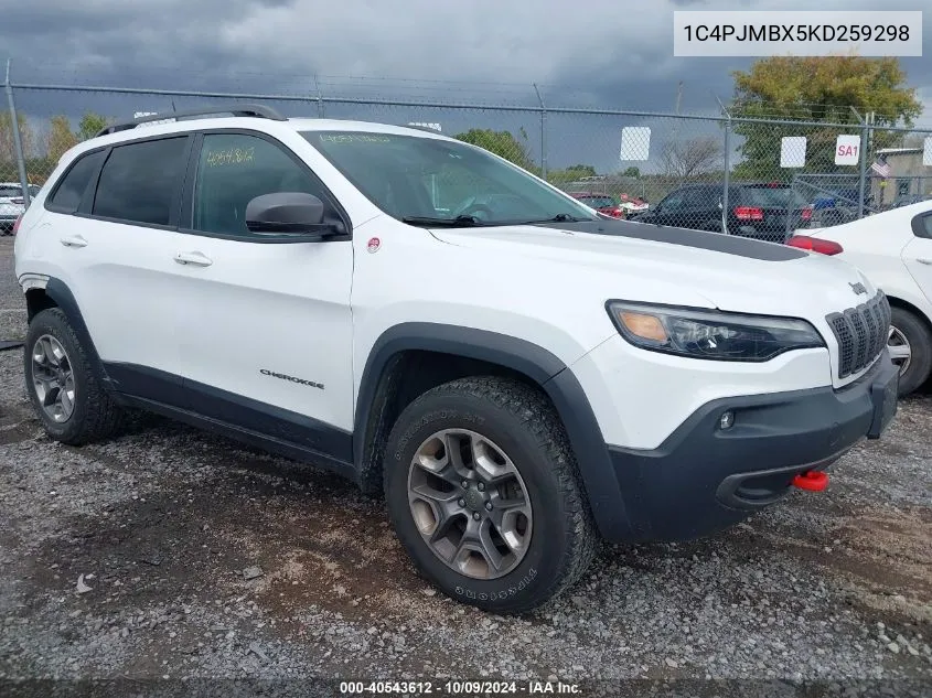 2019 Jeep Cherokee Trailhawk Elite 4X4 VIN: 1C4PJMBX5KD259298 Lot: 40543612