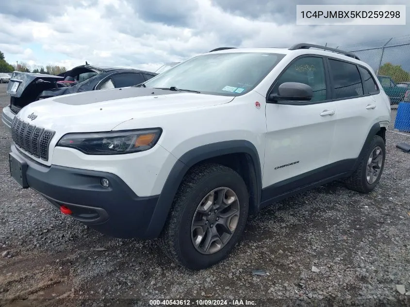 2019 Jeep Cherokee Trailhawk Elite 4X4 VIN: 1C4PJMBX5KD259298 Lot: 40543612