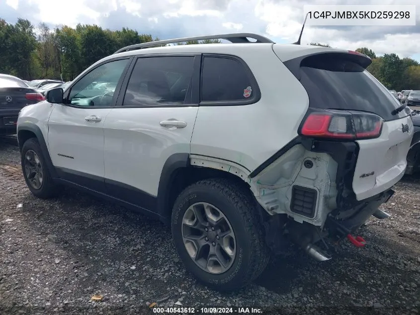 2019 Jeep Cherokee Trailhawk Elite 4X4 VIN: 1C4PJMBX5KD259298 Lot: 40543612