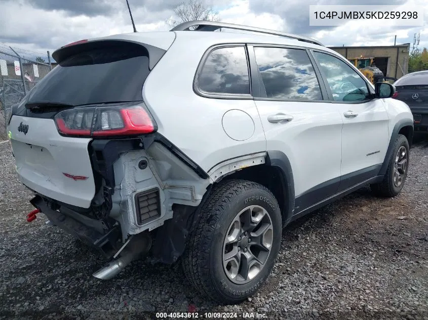 2019 Jeep Cherokee Trailhawk Elite 4X4 VIN: 1C4PJMBX5KD259298 Lot: 40543612