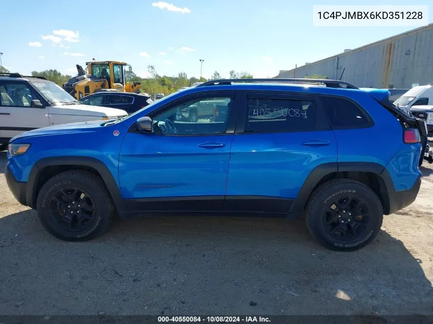 2019 Jeep Cherokee Trailhawk Elite 4X4 VIN: 1C4PJMBX6KD351228 Lot: 40550084