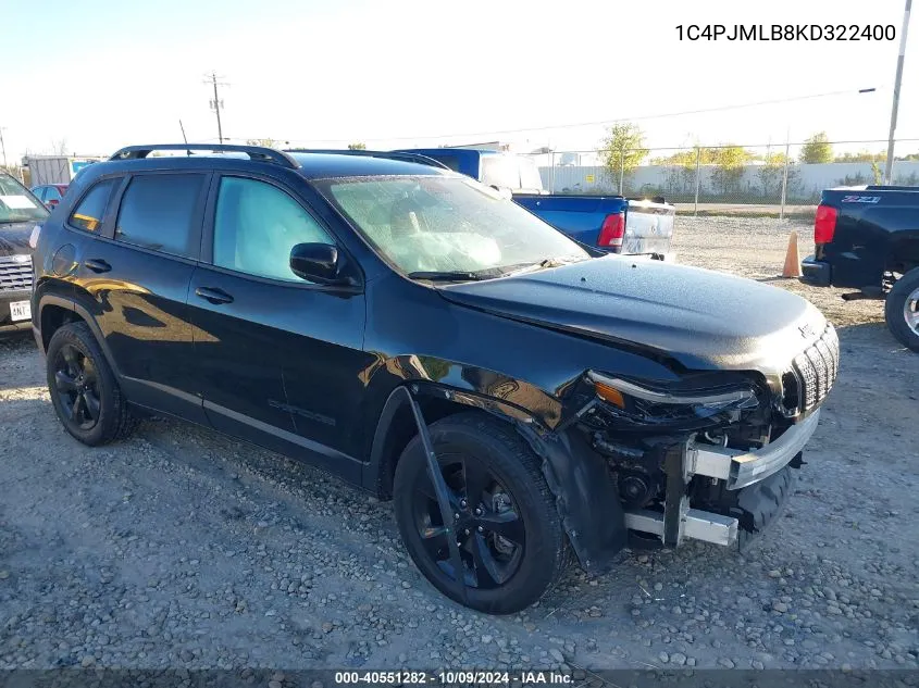 2019 Jeep Cherokee Altitude 4X4 VIN: 1C4PJMLB8KD322400 Lot: 40551282