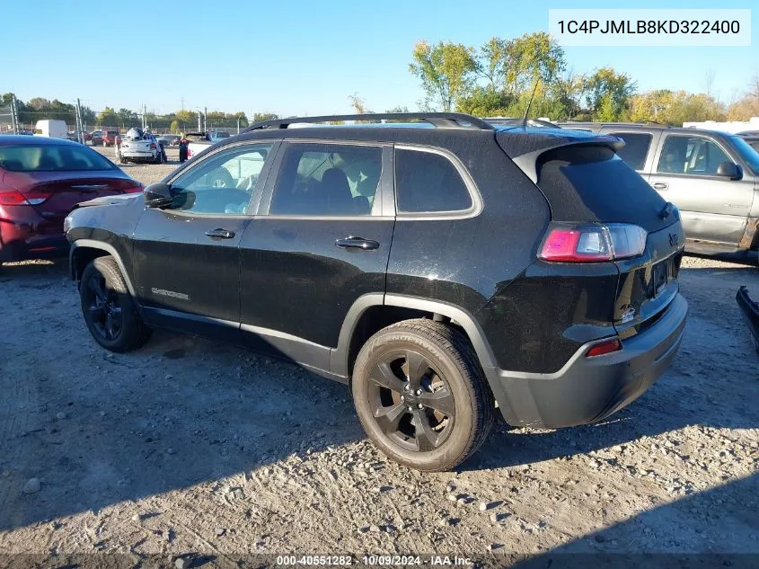 2019 Jeep Cherokee Altitude 4X4 VIN: 1C4PJMLB8KD322400 Lot: 40551282