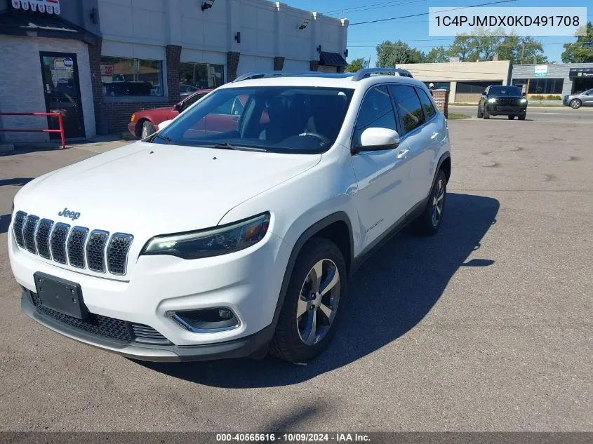 2019 Jeep Cherokee Limited 4X4 VIN: 1C4PJMDX0KD491708 Lot: 40565616