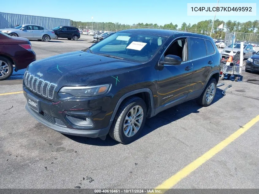 2019 Jeep Cherokee Latitude Fwd VIN: 1C4PJLCB7KD469592 Lot: 40610461