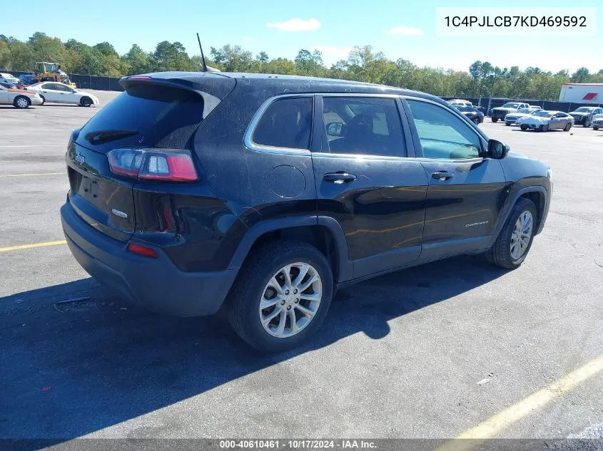 2019 Jeep Cherokee Latitude Fwd VIN: 1C4PJLCB7KD469592 Lot: 40610461