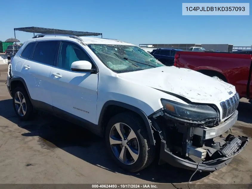 2019 Jeep Cherokee Limited Fwd VIN: 1C4PJLDB1KD357093 Lot: 40624493