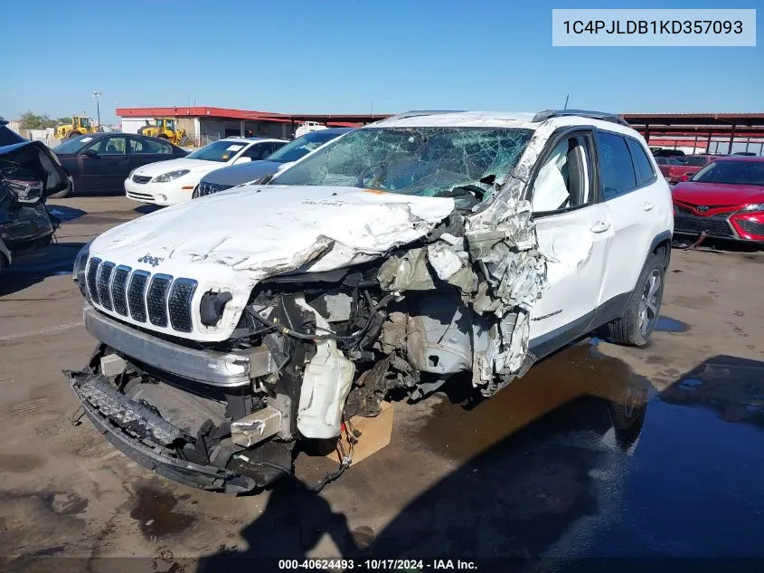 2019 Jeep Cherokee Limited Fwd VIN: 1C4PJLDB1KD357093 Lot: 40624493