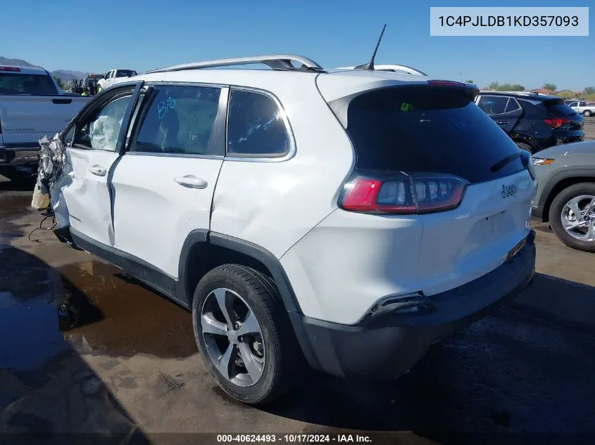 2019 Jeep Cherokee Limited Fwd VIN: 1C4PJLDB1KD357093 Lot: 40624493