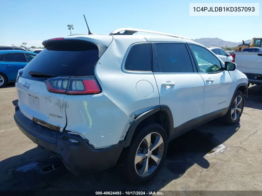 2019 Jeep Cherokee Limited Fwd VIN: 1C4PJLDB1KD357093 Lot: 40624493