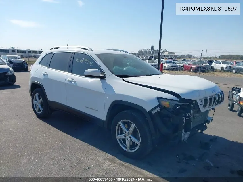 2019 Jeep Cherokee Latitude Plus 4X4 VIN: 1C4PJMLX3KD310697 Lot: 40639406