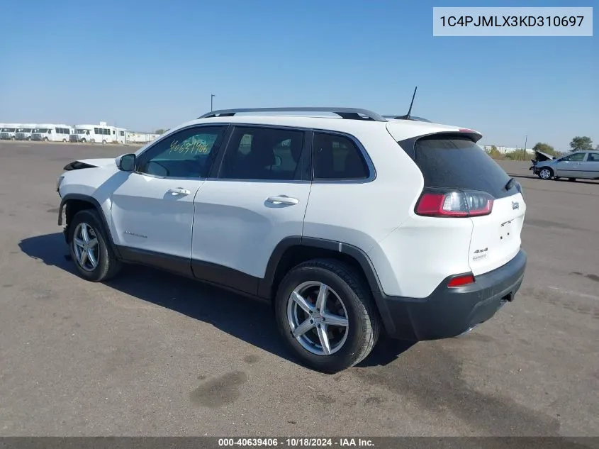 2019 Jeep Cherokee Latitude Plus 4X4 VIN: 1C4PJMLX3KD310697 Lot: 40639406