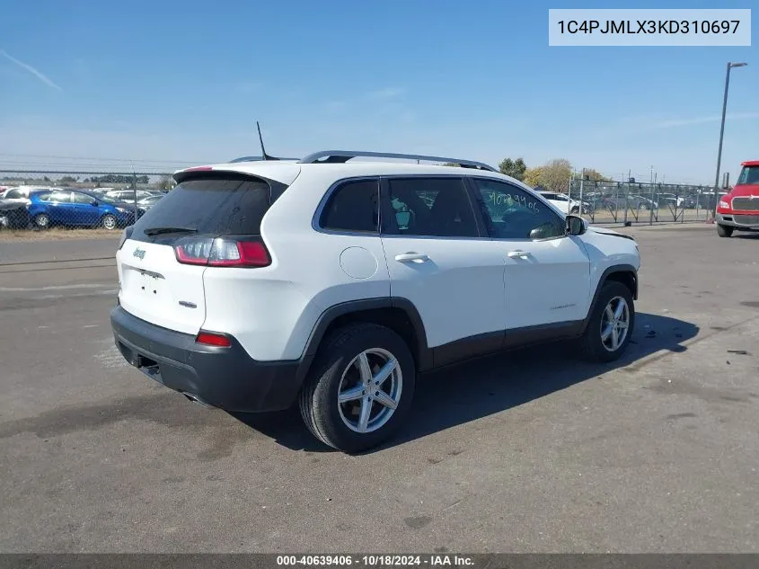 2019 Jeep Cherokee Latitude Plus 4X4 VIN: 1C4PJMLX3KD310697 Lot: 40639406