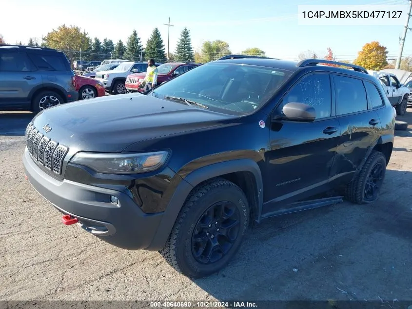 2019 Jeep Cherokee Trailhawk 4X4 VIN: 1C4PJMBX5KD477127 Lot: 40640690