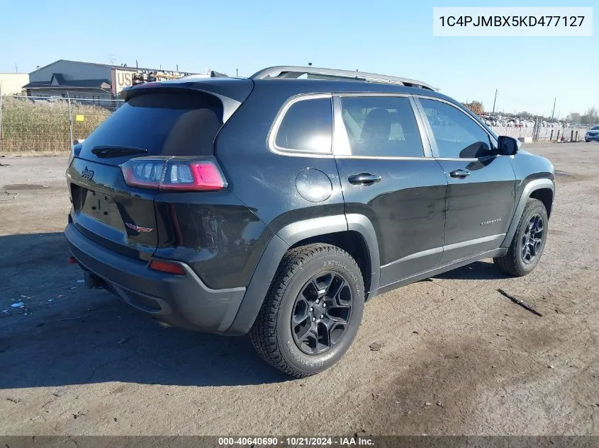 2019 Jeep Cherokee Trailhawk 4X4 VIN: 1C4PJMBX5KD477127 Lot: 40640690