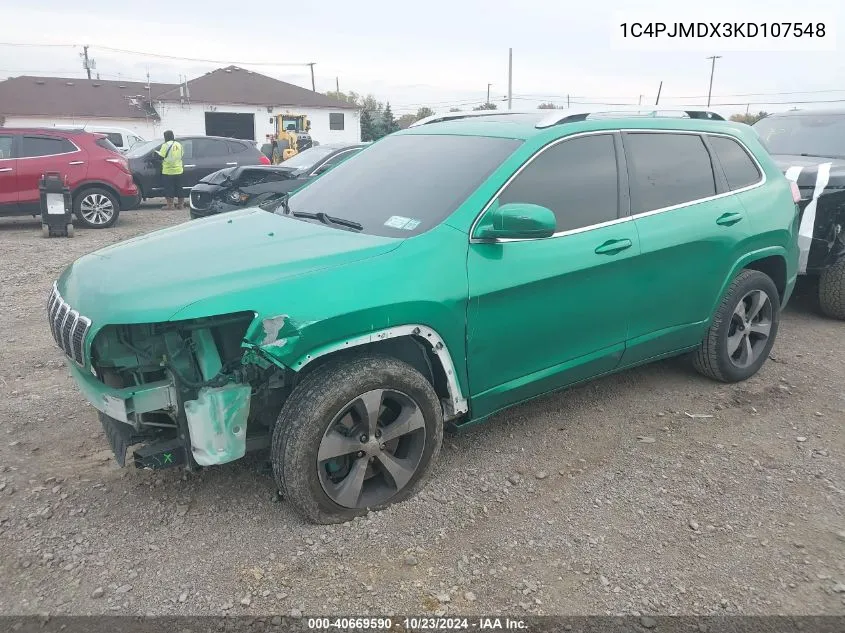 2019 Jeep Cherokee Limited 4X4 VIN: 1C4PJMDX3KD107548 Lot: 40669590