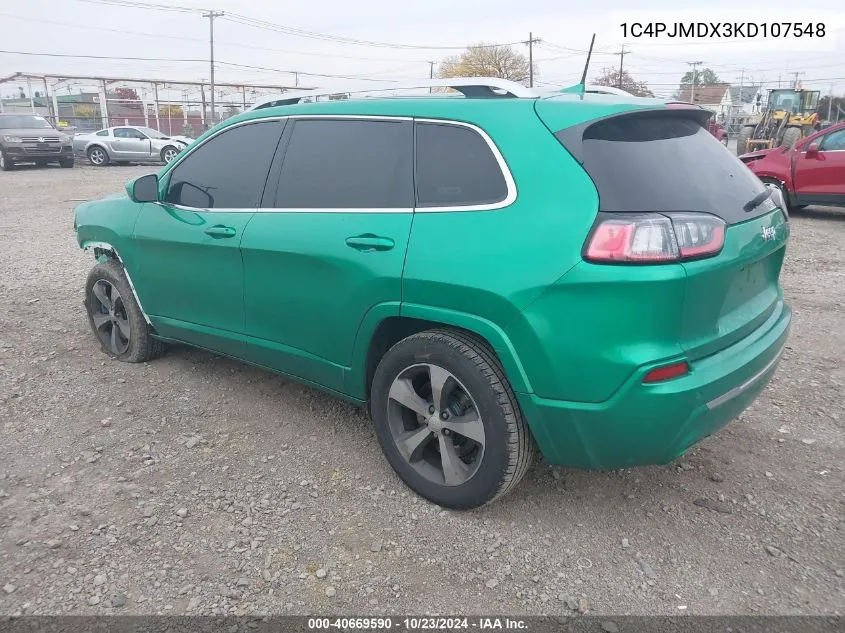 2019 Jeep Cherokee Limited 4X4 VIN: 1C4PJMDX3KD107548 Lot: 40669590