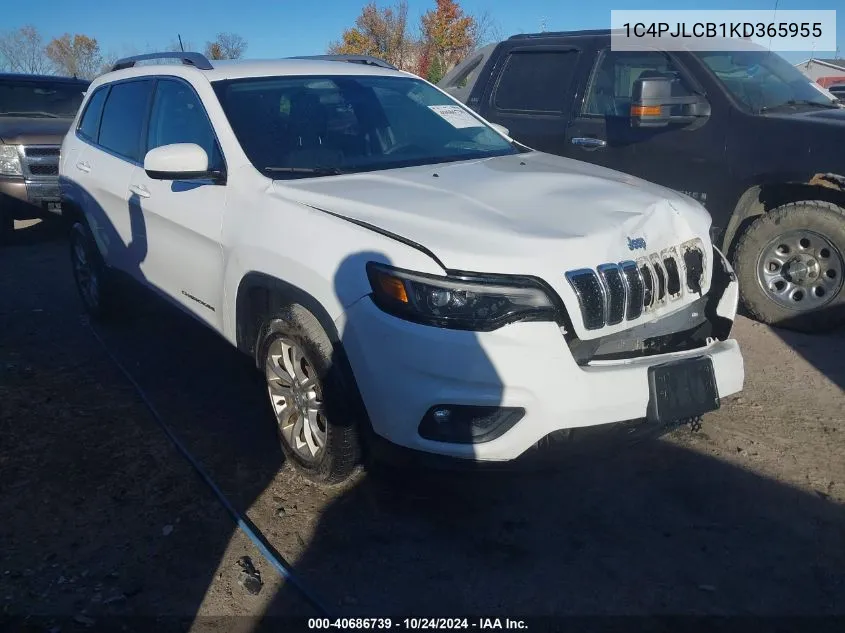 1C4PJLCB1KD365955 2019 Jeep Cherokee Latitude Fwd